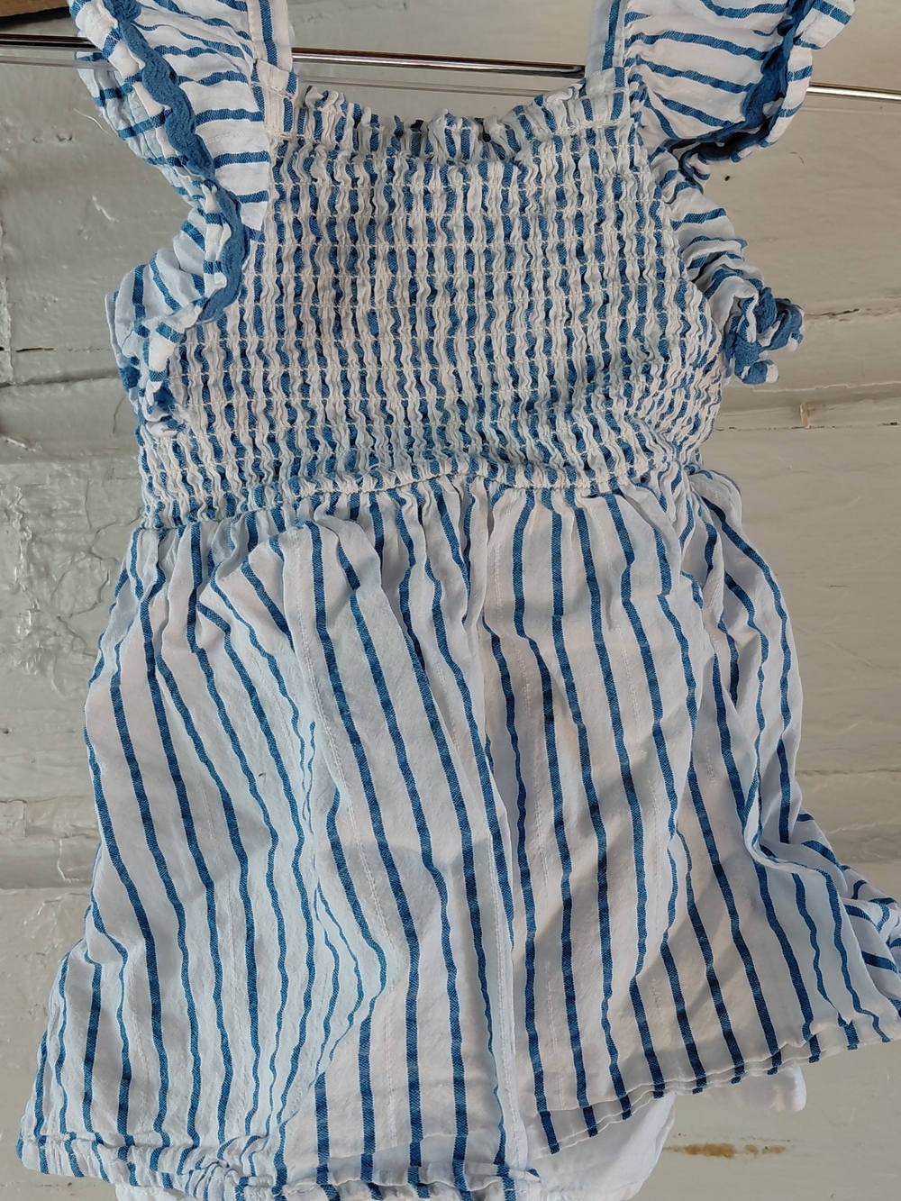Cat & Jack White and Blue Striped Smocked Sundress